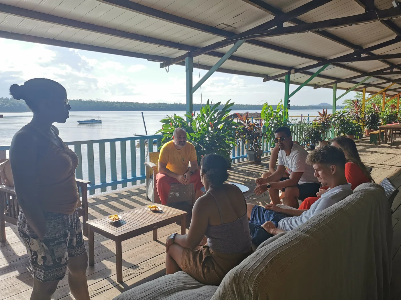 Terrasse de l'Auberge du Mahury pour la première édition d'Ap'Ergo