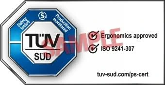 Certification TÜV SÜD — Ergonomics approved, ISO 9241-307